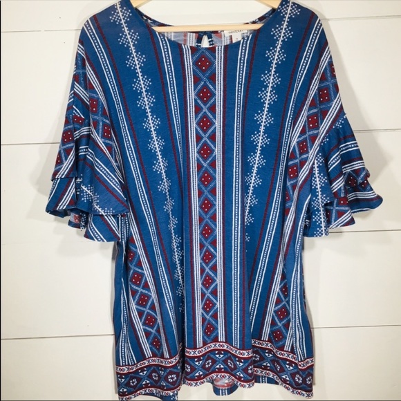 Westport Tops - 🎉HOSTESS PICK🎉WESTPORT 1X Sz Ruffle Boho Blouse